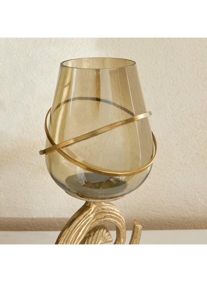 Home Box Sands and Palms Sahra Marble Metal Decorative Vase - 14x14x30 cm - Image 3